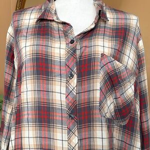 Plaid Button-Up Shirt
